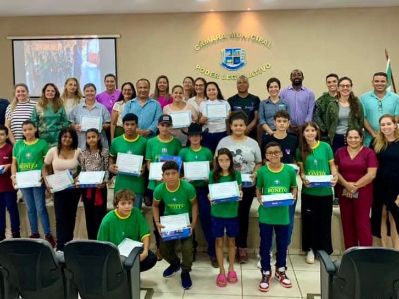 Entrega dos Prêmios do Concurso de Desenhos do Programa Municipal de Educação Ambiental de Bonito